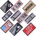 10 Piece Service Dog Patches Set – American Flag & Text Patches with Hook-and-Loop Backing for Vests and Harnesses