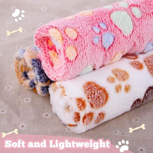 12 Pack Small Fleece Dog Blankets – Washable Pet Throws for Cats, Guinea Pigs & Kittens (23x16 Inches, 4 Colors)