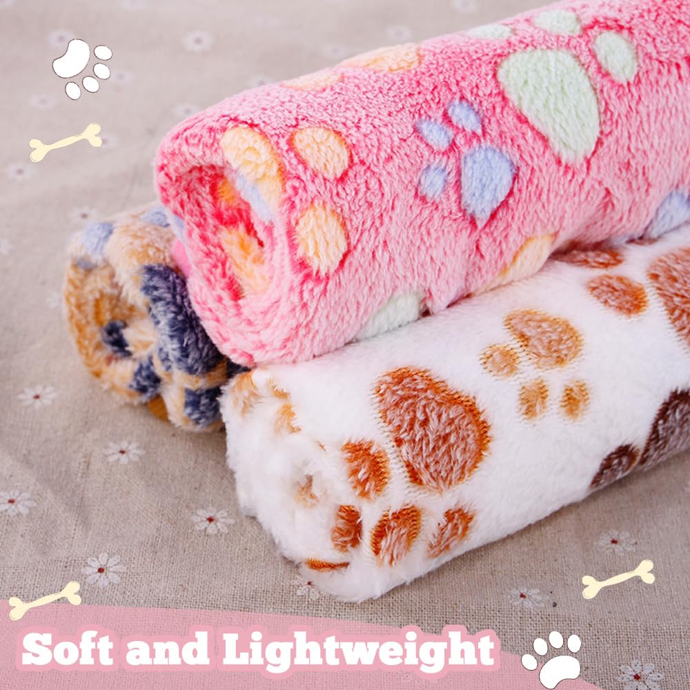 12 Pack Small Fleece Dog Blankets – Washable Pet Throws for Cats, Guinea Pigs & Kittens (23x16 Inches, 4 Colors)