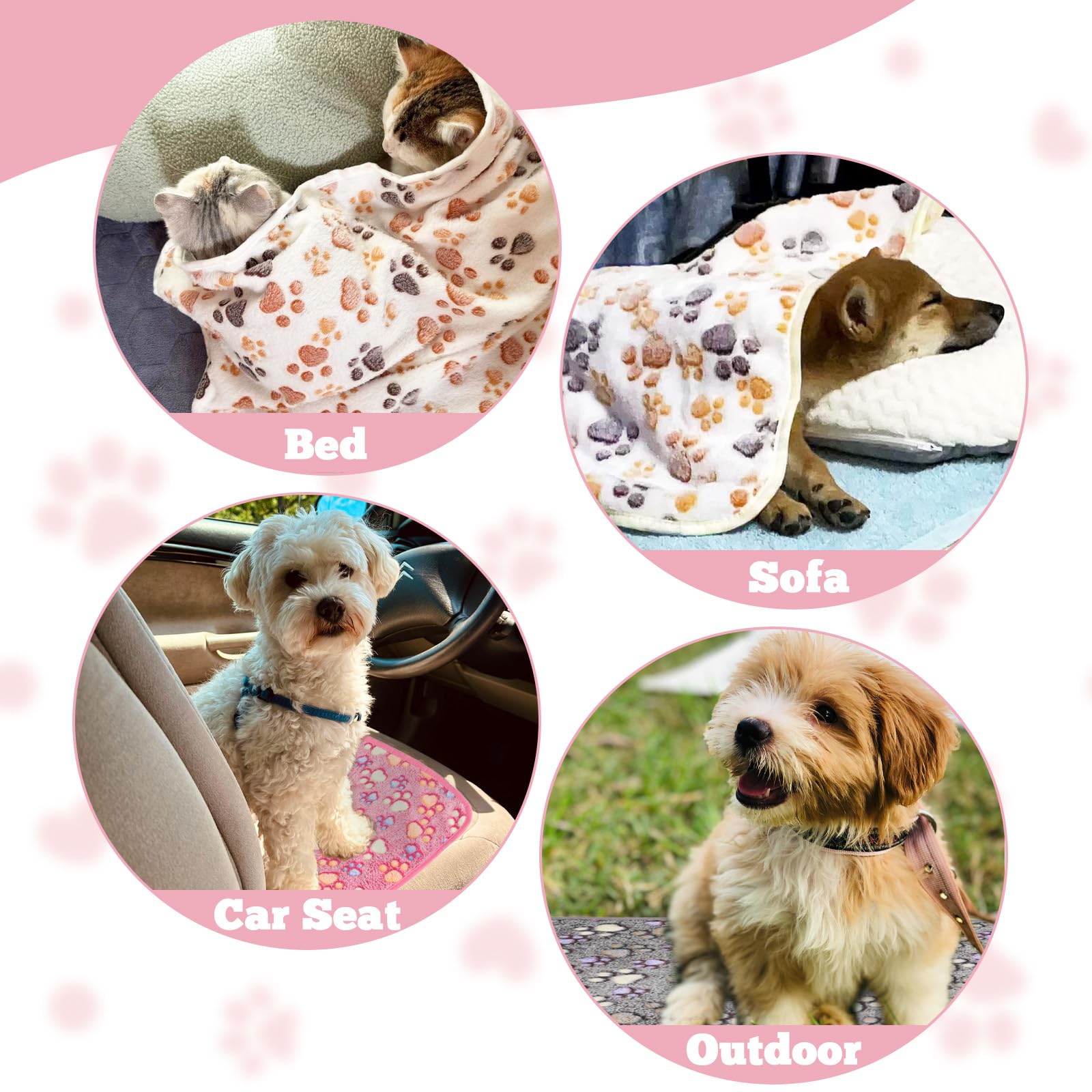 12 Pack Small Fleece Dog Blankets – Washable Pet Throws for Cats, Guinea Pigs & Kittens (23x16 Inches, 4 Colors)