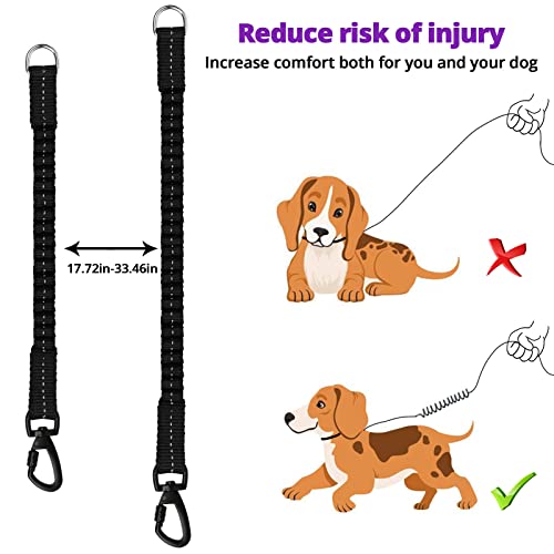 15 FT Long Dog Leash by jenico - Heavy Duty with Bungee, Swivel Hook, Reflective Stitching, Padded Handle for Training and Walks