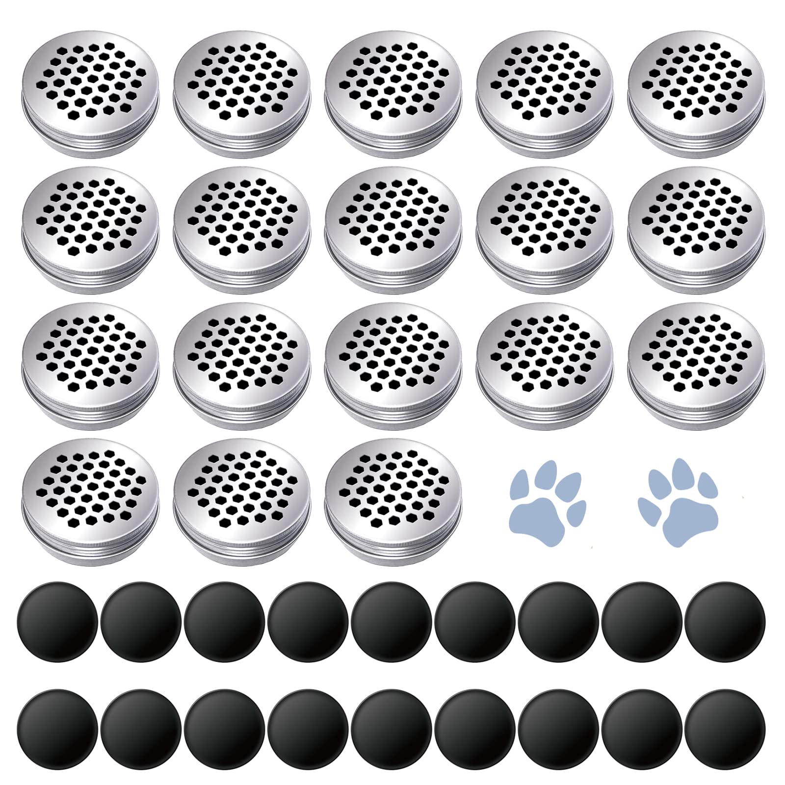 18 Pack Nose Work Tins for Dogs - Aluminum Scent Training Cans with Magnetic Dots, Scent Work Training Kit