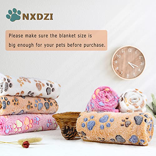 3 Pack Dog Blankets 41x31 Inches - Soft Fleece Pet Blanket for Dogs, Cats - Washable Paw Print Design