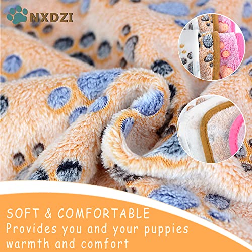 3 Pack Dog Blankets 41x31 Inches - Soft Fleece Pet Blanket for Dogs, Cats - Washable Paw Print Design