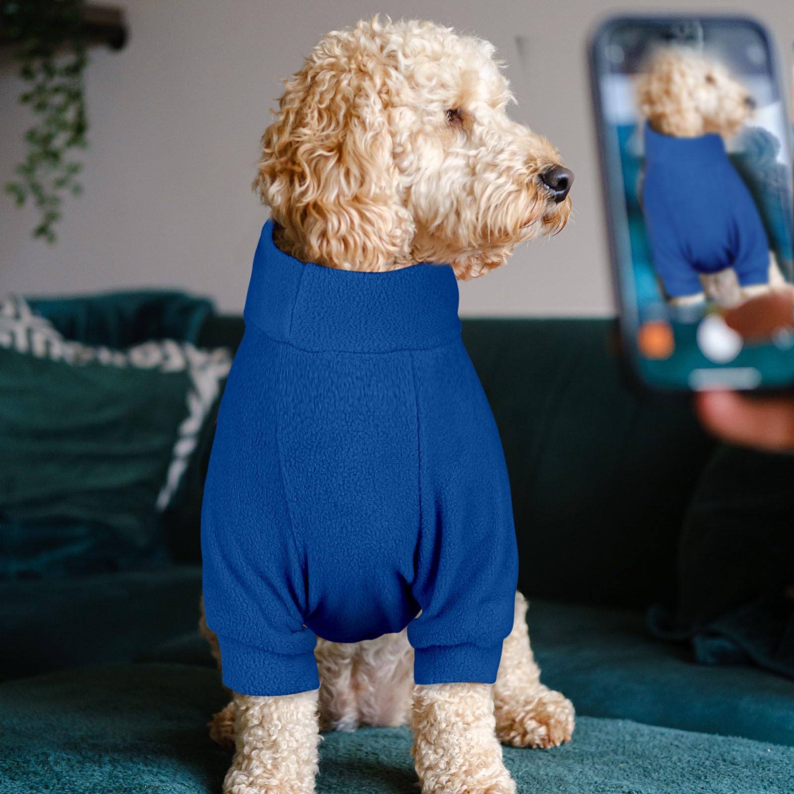 3-Pack Fleece Dog Sweaters for Large Dogs – Turtleneck, Soft & Warm – Gray/Royal Blue/Navy, XL