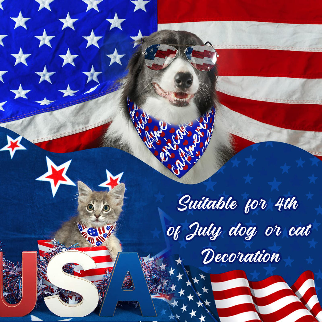 30 Patriotic Dog Bandanas Bulk – Adjustable Washable American Flag Scarf for Small to Large Dogs