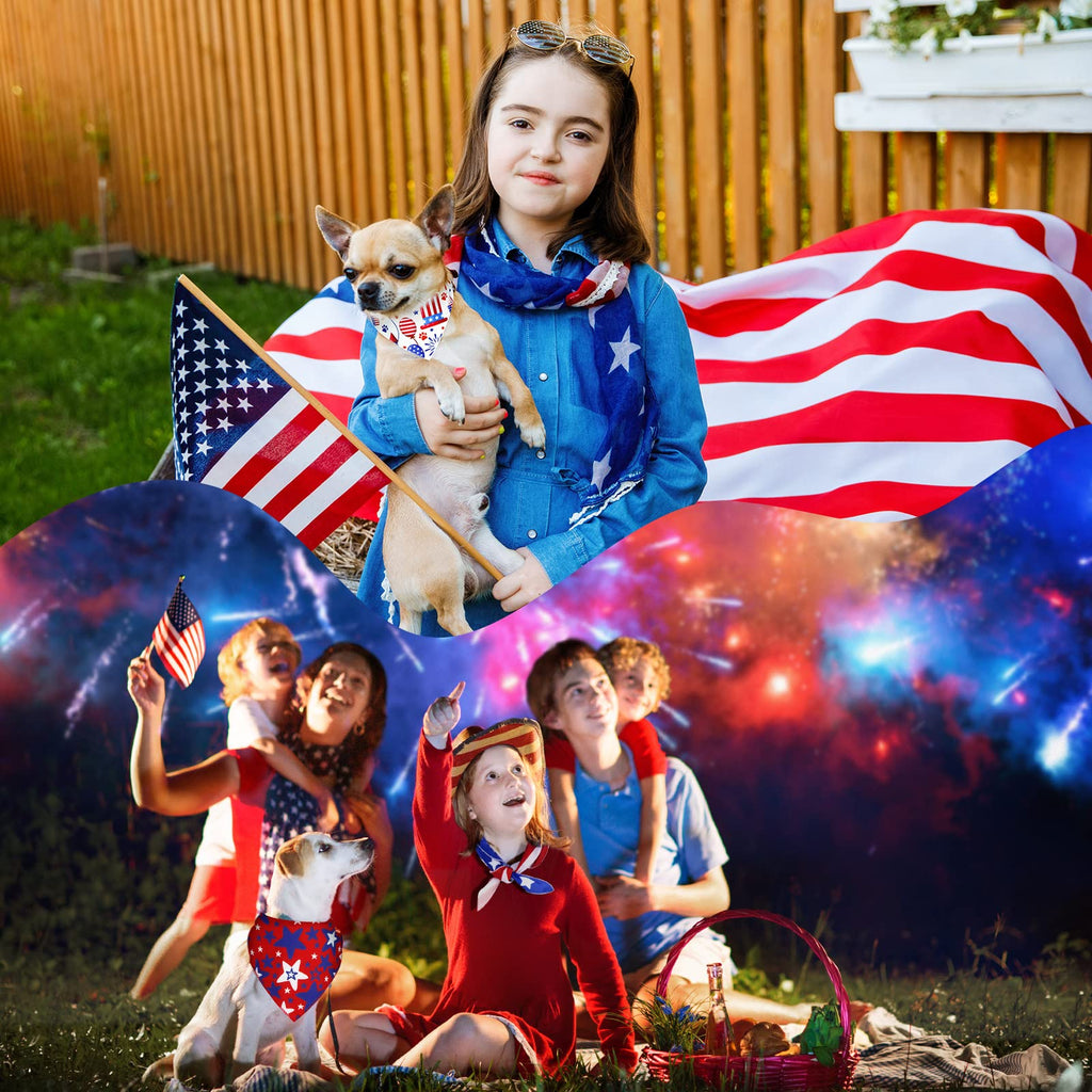 30 Patriotic Dog Bandanas Bulk – Adjustable Washable American Flag Scarf for Small to Large Dogs