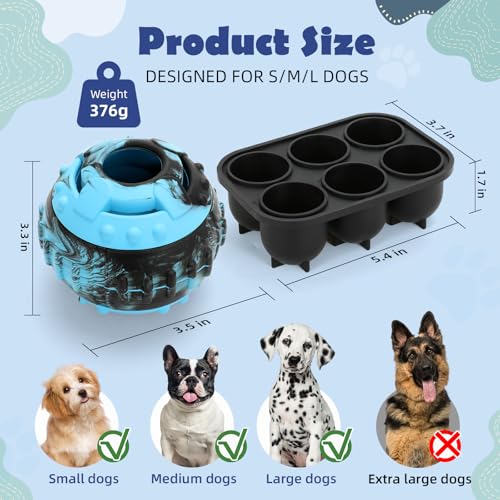 4-in-1 Dog Toy: Frozen Treat Dispenser & Licking Ball for Mental Enrichment