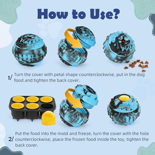4-in-1 Dog Toy: Frozen Treat Dispenser & Licking Ball for Mental Enrichment