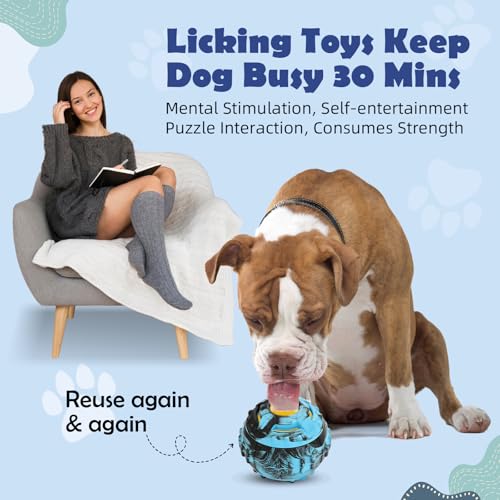 4-in-1 Dog Toy: Frozen Treat Dispenser & Licking Ball for Mental Enrichment