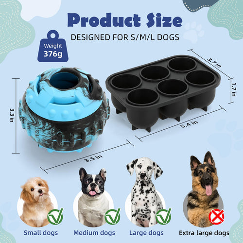 4-in-1 Dog Toy: Frozen Treat Dispenser & Licking Ball for Mental Enrichment
