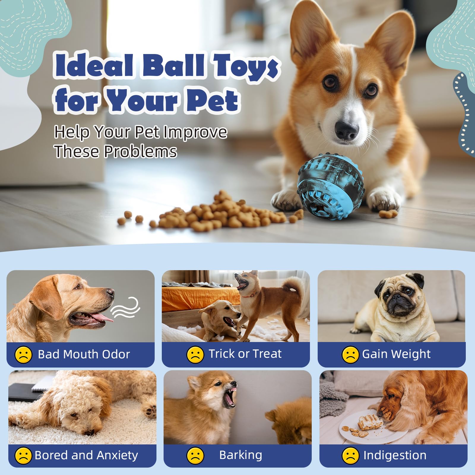 4-in-1 Dog Toy: Frozen Treat Dispenser & Licking Ball for Mental Enrichment