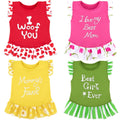 4 Pack Small Dog Flower Dresses for Teacup Breeds – XPUDAC Colorful Puppy Apparel (Medium, 8-11 lbs)