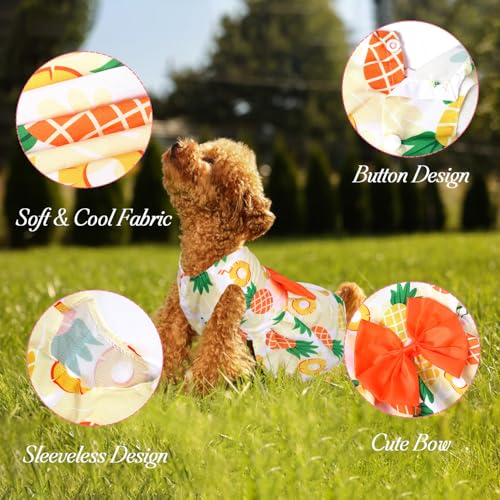 5-Pack Floral Summer Dog Dresses for Small Dogs – Cute Bowknot Design by BAOBICUTE