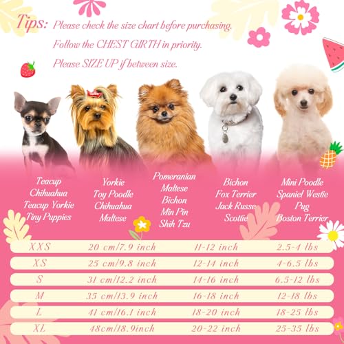 5-Pack Floral Summer Dog Dresses for Small Dogs – Cute Bowknot Design by BAOBICUTE