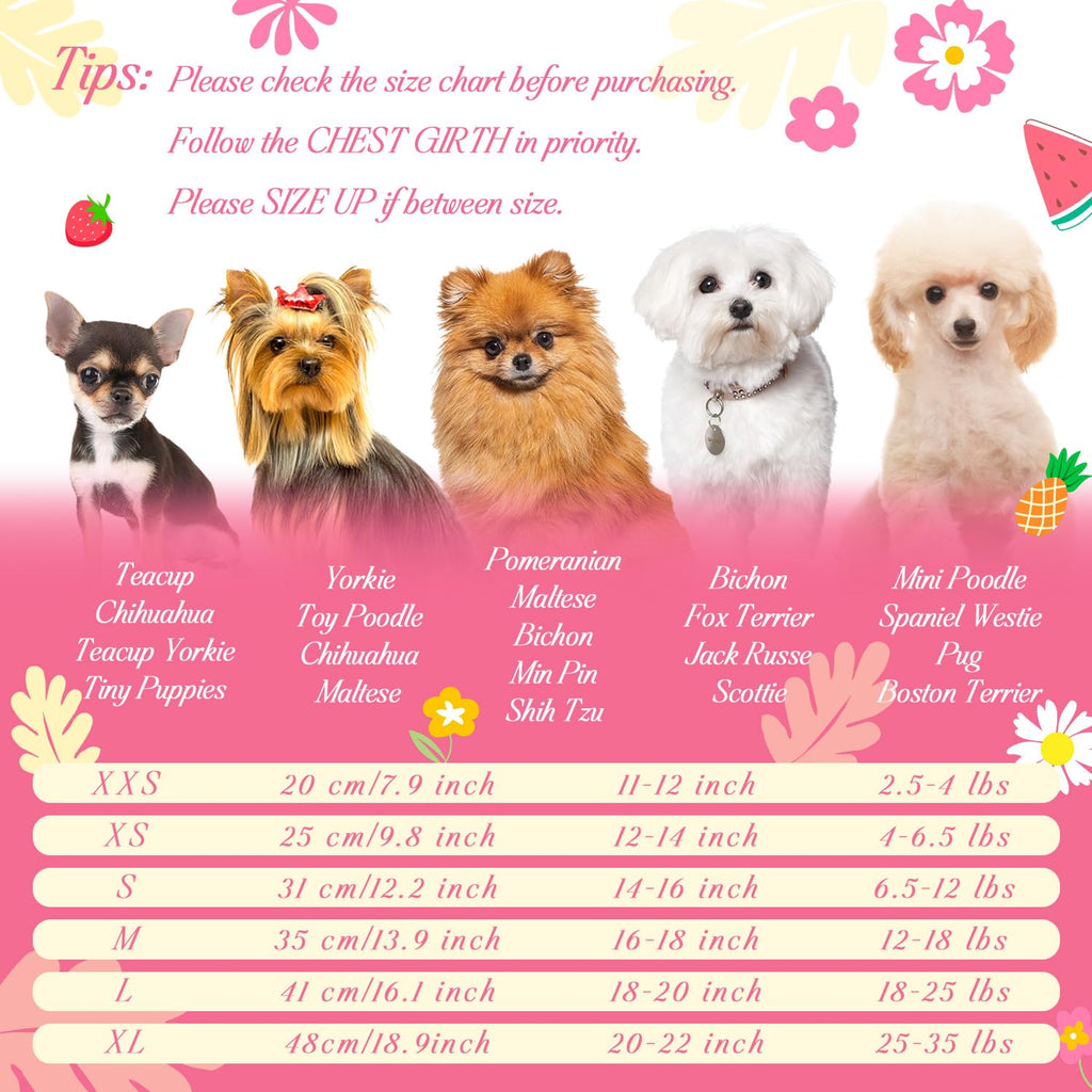 5-Pack Floral Summer Dog Dresses for Small Dogs – Cute Bowknot Design by BAOBICUTE