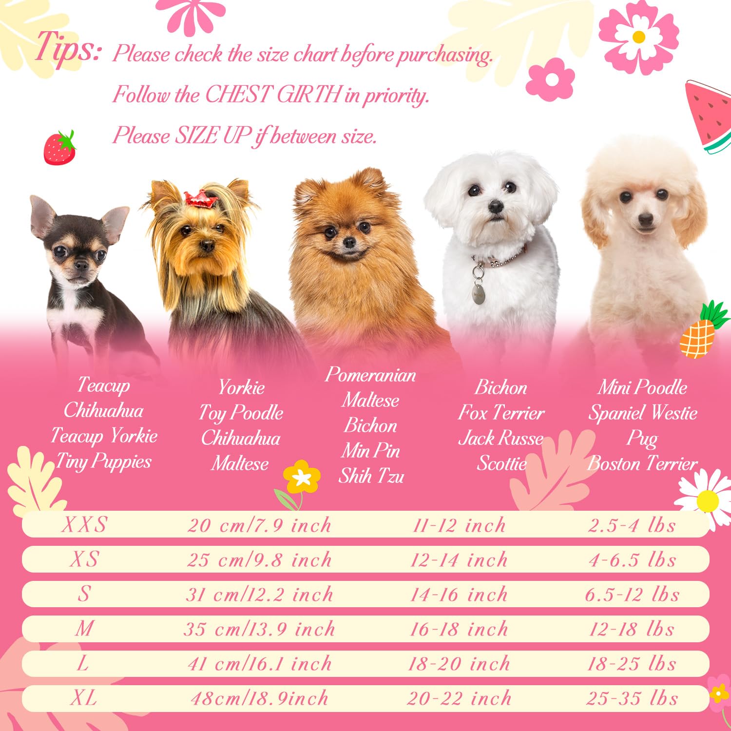 5-Pack Floral Summer Dog Dresses for Small Dogs – Cute Bowknot Design by BAOBICUTE