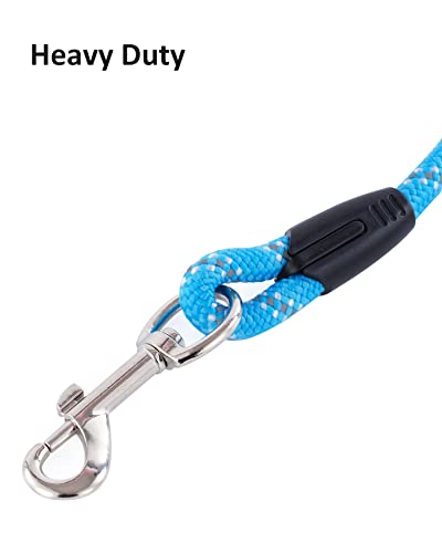50-Foot Long Dog Leash for Training - Reflective Rope Check Cord with Swivel Hooks, Heavy Duty Nylon for Large & Medium Dogs