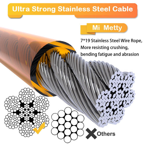50ft Heavy Duty Tie Out Cable for Dogs Up to 125 lbs – Mi Metty Orange Chew Resistant Dog Tether