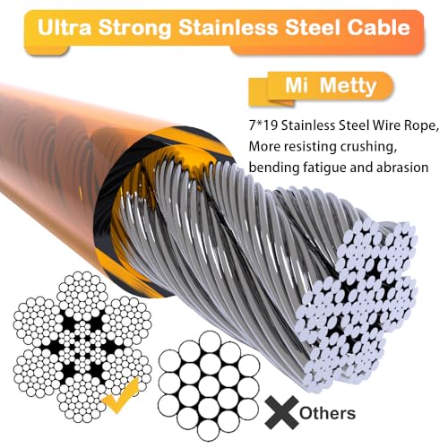 50ft Heavy Duty Tie Out Cable for Dogs Up to 125 lbs – Mi Metty Orange Chew Resistant Dog Tether