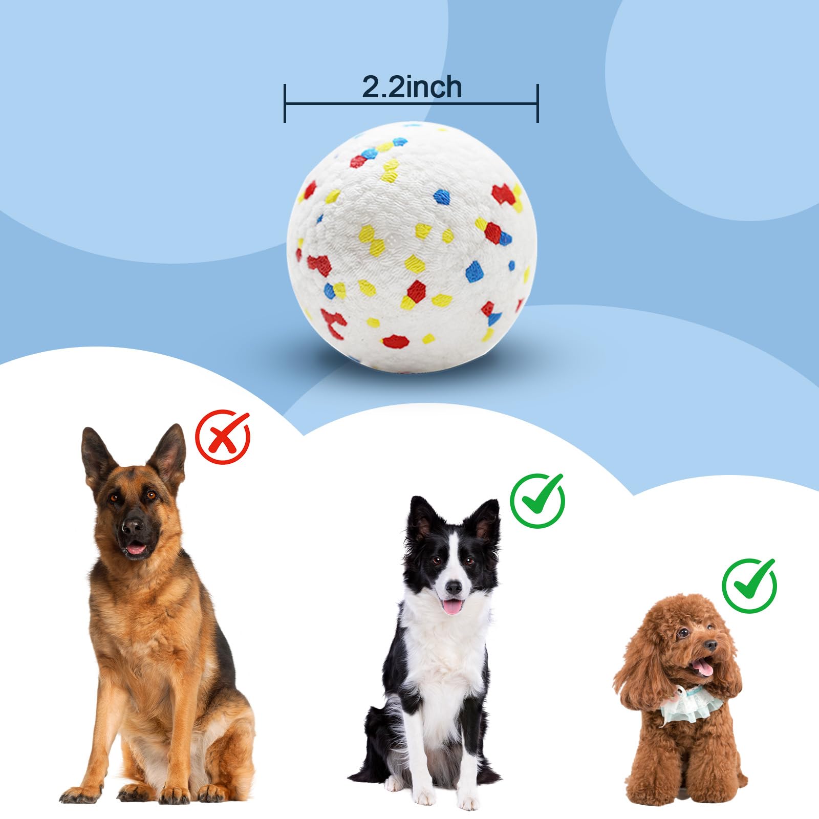 6 Pack ETPU Dog Balls 2.2 Inch – Stain-Resistant, Chew-Friendly, Compatible with Automatic Ball Launchers