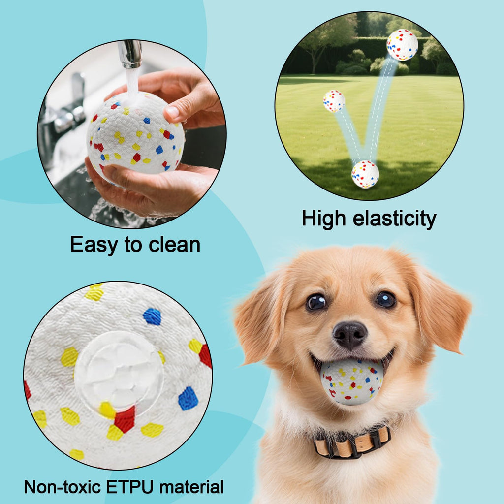 6 Pack ETPU Dog Balls 2.2 Inch – Stain-Resistant, Chew-Friendly, Compatible with Automatic Ball Launchers