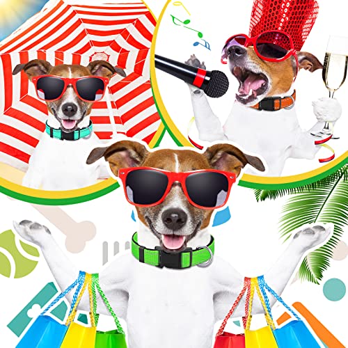 6-Pack Reflective Dog Collars – Soft Padded Nylon, Adjustable Safety Buckle, Bright Colors for Small, Medium, Large Pets