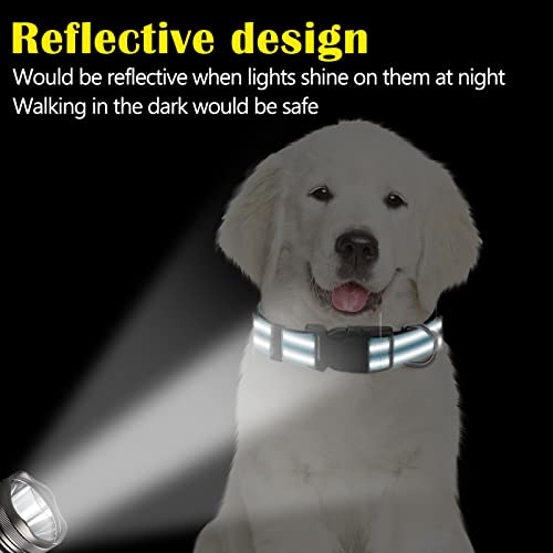 6-Pack Reflective Dog Collars – Soft Padded Nylon, Adjustable Safety Buckle, Bright Colors for Small, Medium, Large Pets