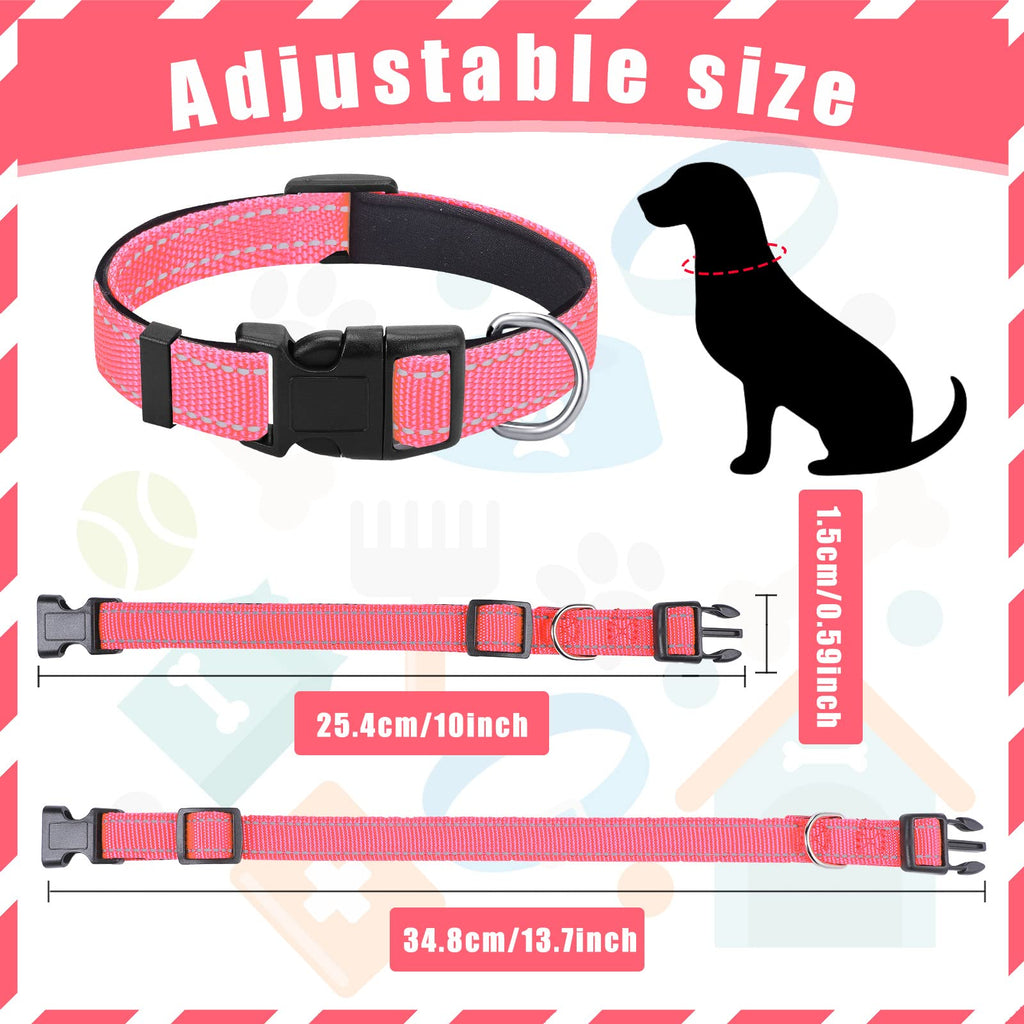 6-Pack Reflective Dog Collars – Soft Padded Nylon, Adjustable Safety Buckle, Bright Colors for Small, Medium, Large Pets