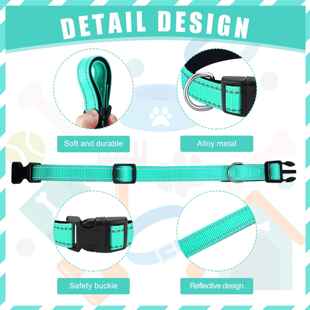 6-Pack Reflective Dog Collars – Soft Padded Nylon, Adjustable Safety Buckle, Bright Colors for Small, Medium, Large Pets