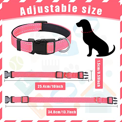 6-Pack Reflective Dog Collars – Soft Padded Nylon, Adjustable Safety Buckle, Bright Colors for Small, Medium, Large Pets