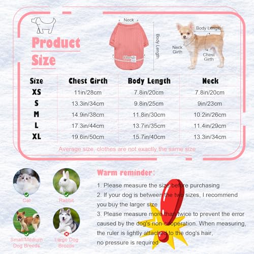 6 Pack Soft Breathable Dog T-Shirts for Small Dogs - Sleeveless Vests with Letters for Chihuahua Yorkies (Size S)