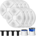 8-Pack Replacement Filters and 4 Sponges for Pawtners Dog Water Fountain (Compatible with LD.2524 & LD.2523)
