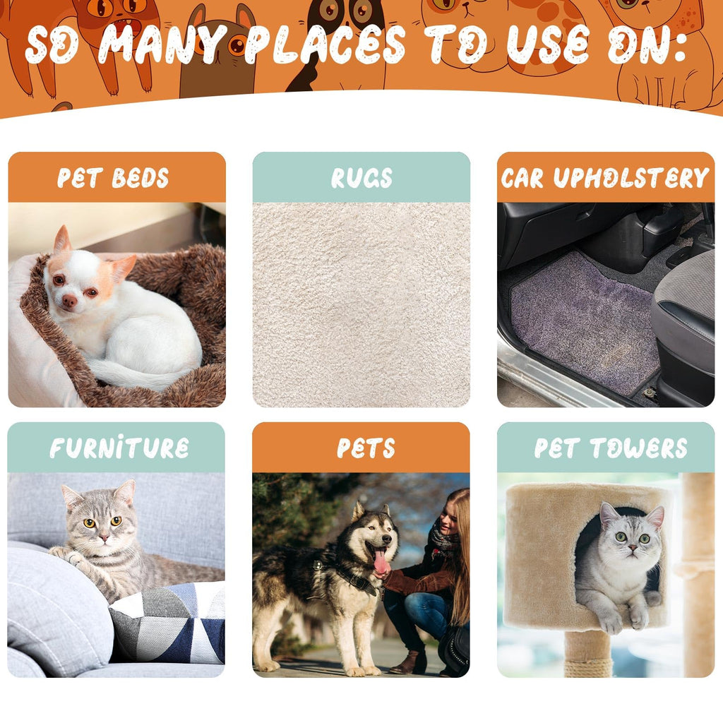 Abbylike 6-Pack Pet Hair Remover Pumice Stones - Gray, 6.1 x 2.56 x 1.4 Inch for Carpet, Couch, Car Upholstery