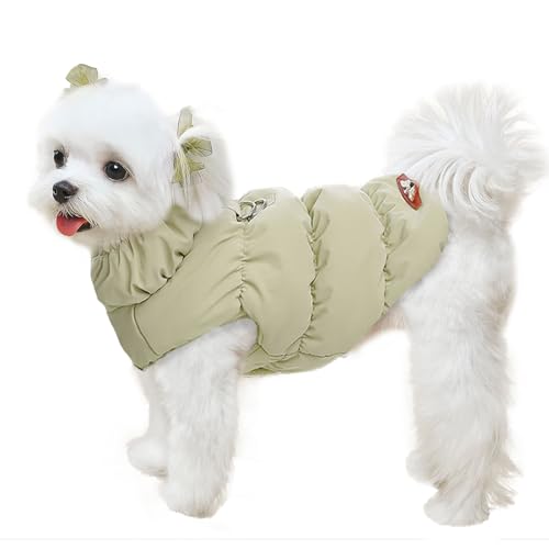 ABRRLO X-Small Khaki Dog Jacket – Waterproof Windproof Winter Coat with Harness Ring for Small Dogs and Cats