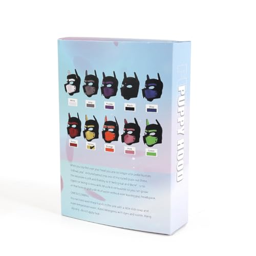 Adult Neoprene Full Face Pup Hood Mask for Cosplay and Pup Play Gear