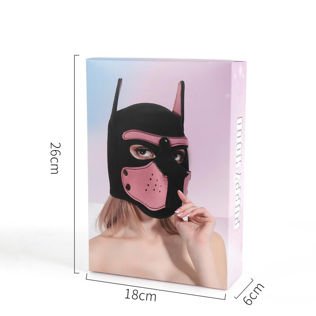 Adult Neoprene Full Face Pup Hood Mask for Cosplay and Pup Play Gear