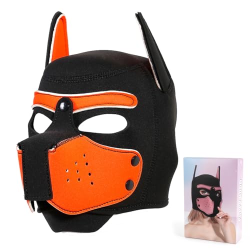 Adult Neoprene Full Face Pup Hood Mask for Cosplay and Pup Play Gear