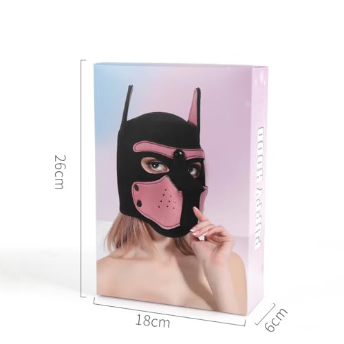 Adult Neoprene Full Face Pup Hood Mask for Cosplay and Pup Play Gear