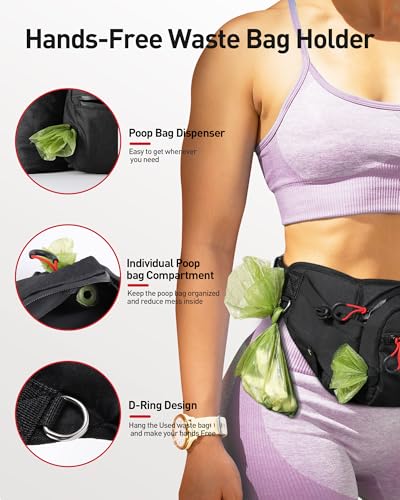 AGPTEK Dog Walking Fanny Pack with Removable Treat Pouch & Water Bottle Holders