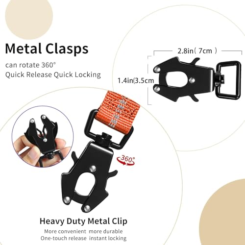 AIRUIDOG Heavy Duty Tactical Dog Leash - 4-6FT Shock Absorbing Bungee Lead with 2 Padded Handles, Metal Carabiner & Seatbelt Clip, Reflective No-Pull Leash for Medium/Large Dogs (Orange)