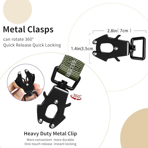 AIRUIDOG Heavy Duty Tactical Dog Leash 4-6FT - Shock Absorbing Bungee with 2 Padded Handles, 360° Frog Clip, Reflective No-Pull Leash for Medium/Large Dogs (Army Green)
