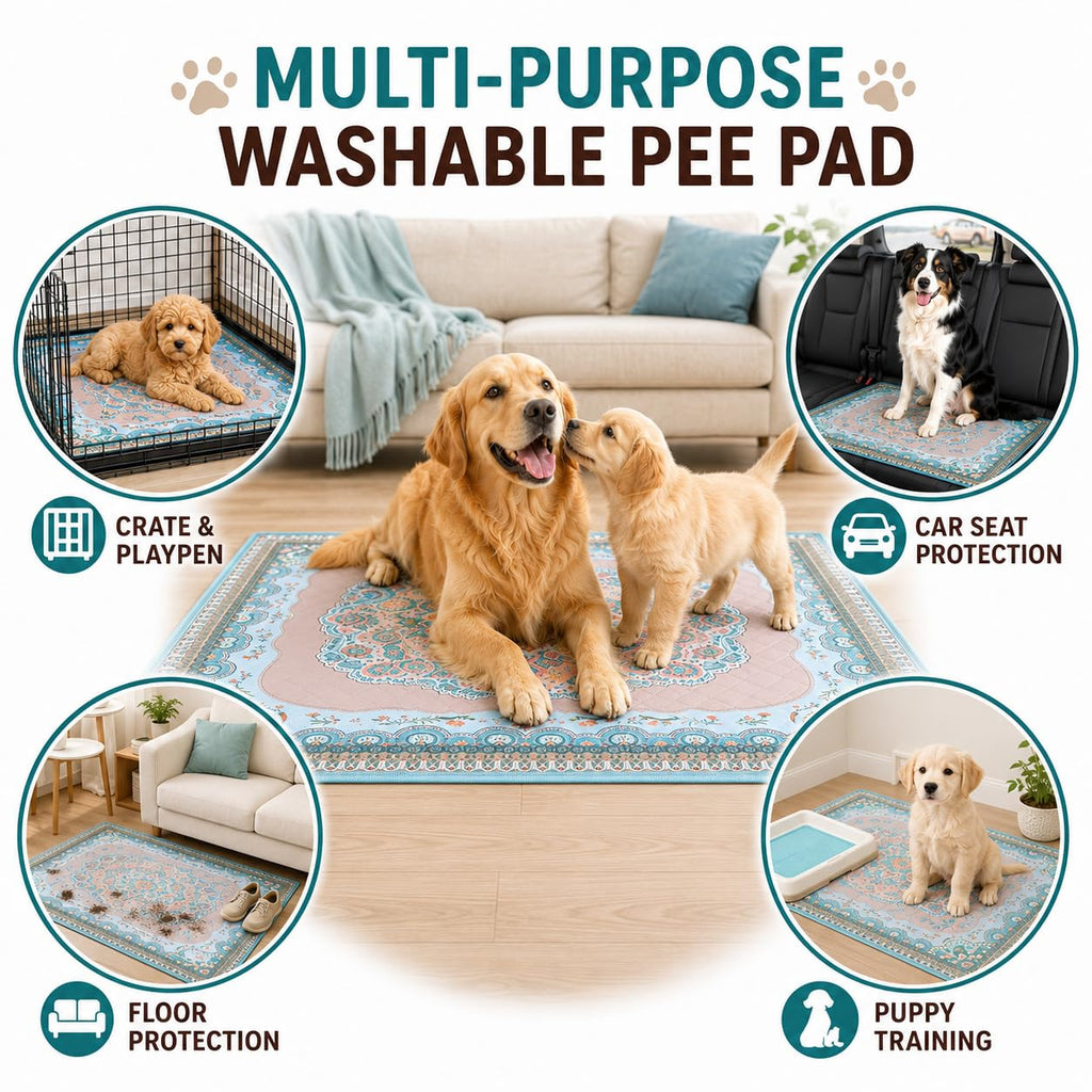 Aitmexcn 36x36 Washable Pee Pads for Dogs, 2 Pack Reusable with Non-Slip Rubber Backing, Super Absorbent Cotton Housebreaking Pads