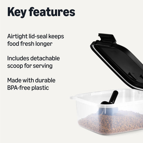 Amazon Basics 10 lb Pet Food Storage Container – BPA-Free, Secure Seal, Scoop Included