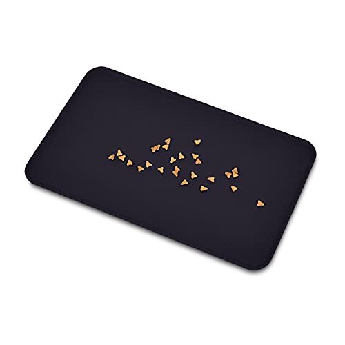 Amazon Basics 2-Pack Black Silicone Pet Food Mat, Waterproof and Anti-Slip, 18.5 x 11.5 Inches