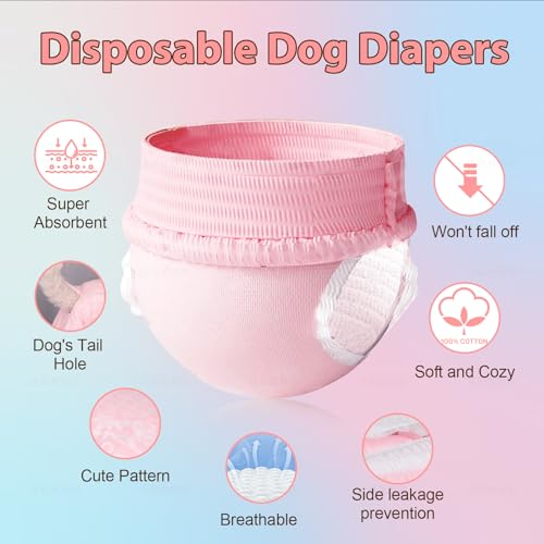 Ambreview Disposable Dog Diapers for Female Dogs, XL (10 Count) – Pull-Up Design with Strong Absorbency