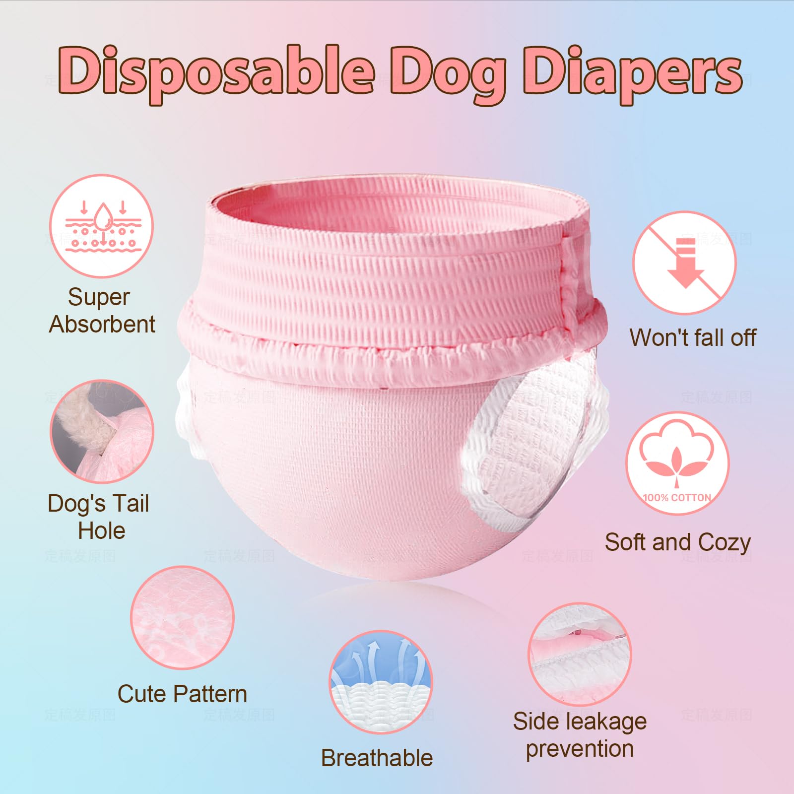 Ambreview Disposable Dog Diapers for Female Dogs, XL (10 Count) – Pull-Up Design with Strong Absorbency