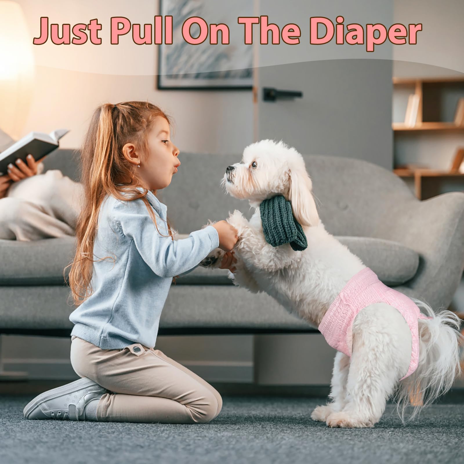 Ambreview Disposable Dog Diapers for Female Dogs, XL (10 Count) – Pull-Up Design with Strong Absorbency