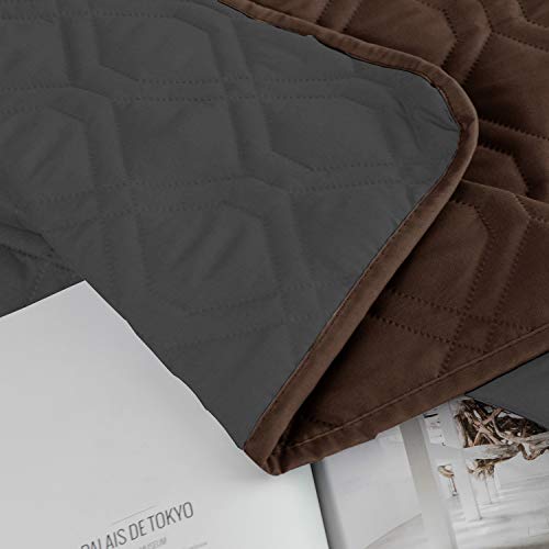 Ameritex Reversible Waterproof Dog Bed Cover for Sofa and Couch - Chocolate/Dark Grey Microfiber Blanket