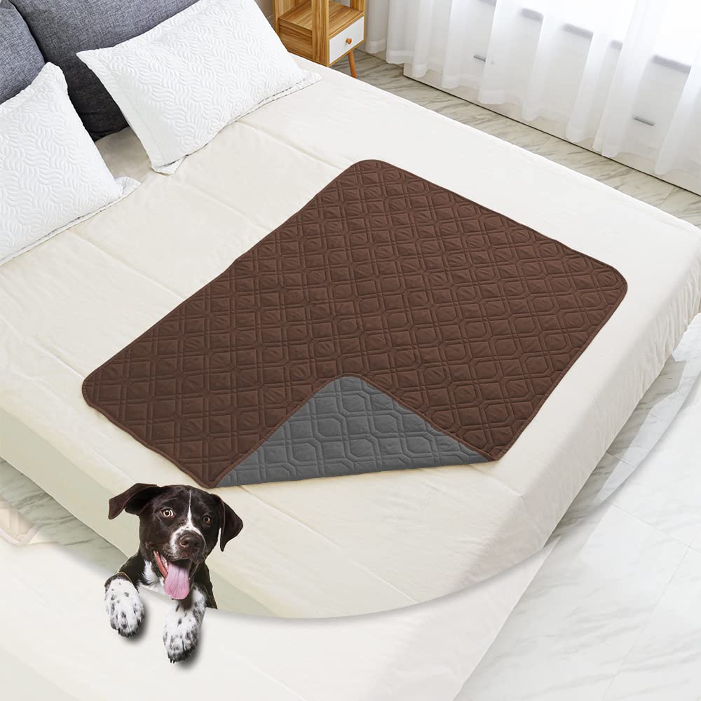 Ameritex Reversible Waterproof Dog Bed Cover for Sofa and Couch - Chocolate/Dark Grey Microfiber Blanket